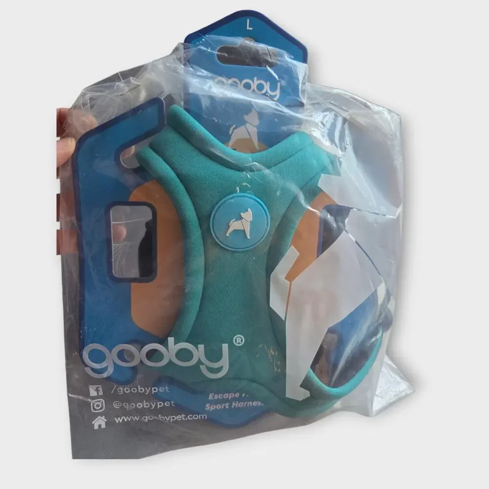 NEW Gooby Escape Free Sport Dog Harness Turquoise Large Neoprene